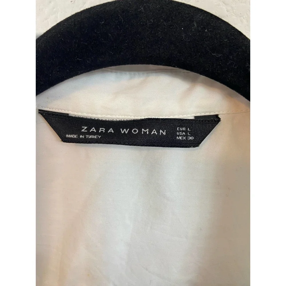 Zara asymmetric western ruffle long sleeve blouse with tassle detail size L